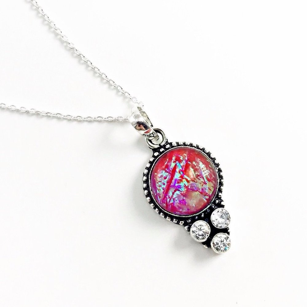 Pink Opal Dainty Pendant, no chain